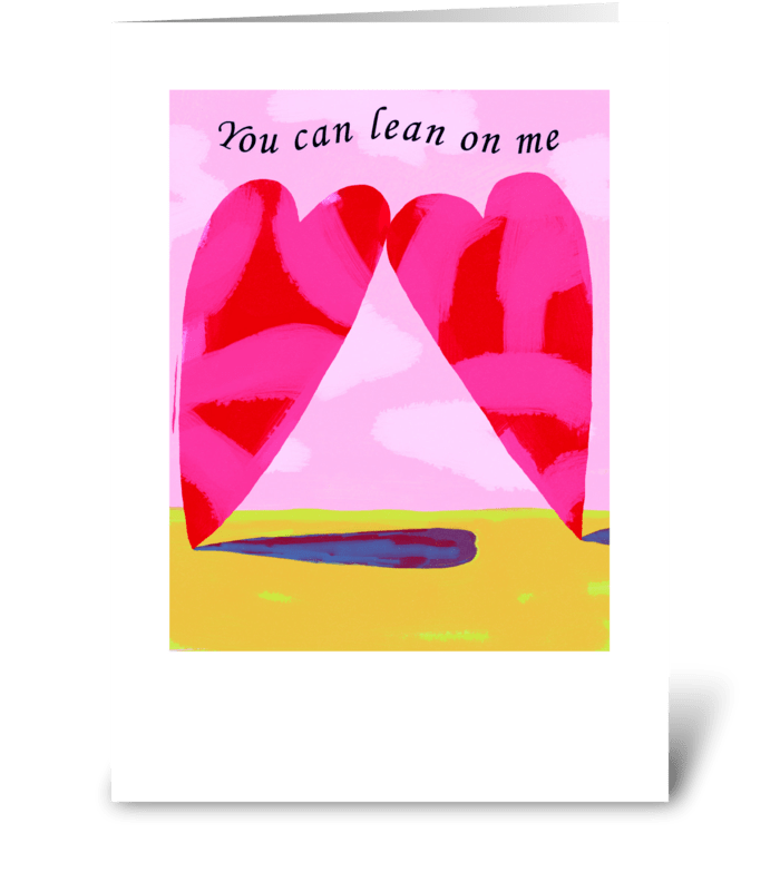 Leaning Hearts greeting card