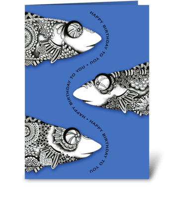 Bug-Eyed Fish Birthday greeting card
