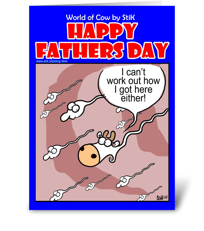 Confused sperm Fathers Day card greeting card