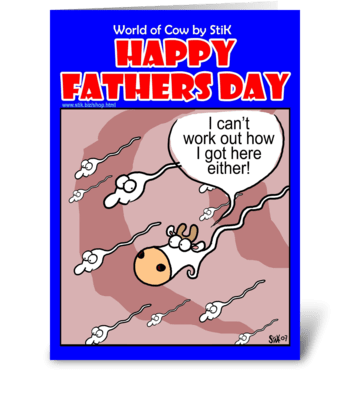 Confused sperm Fathers Day card greeting card