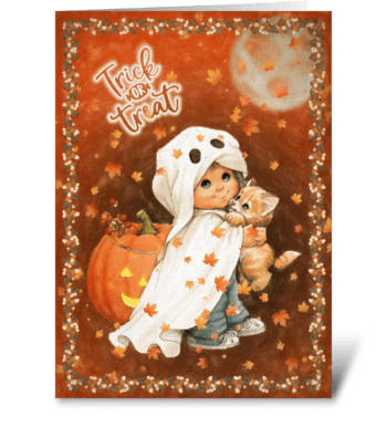 Little Trick-or-Treater 2 greeting card