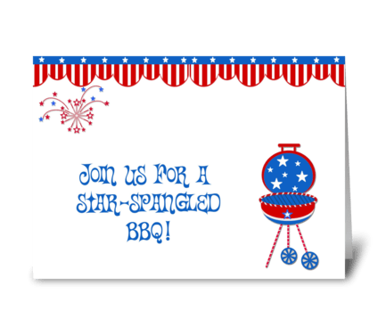 Patriotic Barbecue Invitation greeting card