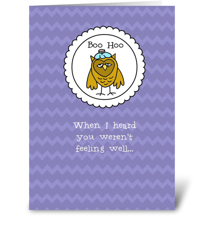 Get Well with Owl My Heart greeting card