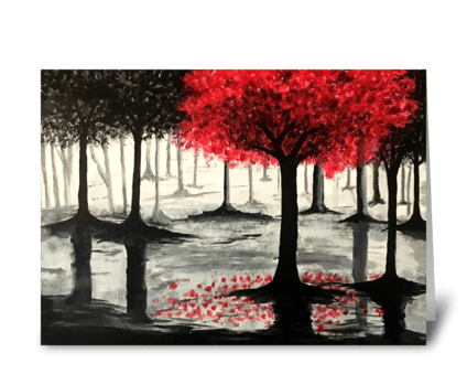 Red Tree greeting card