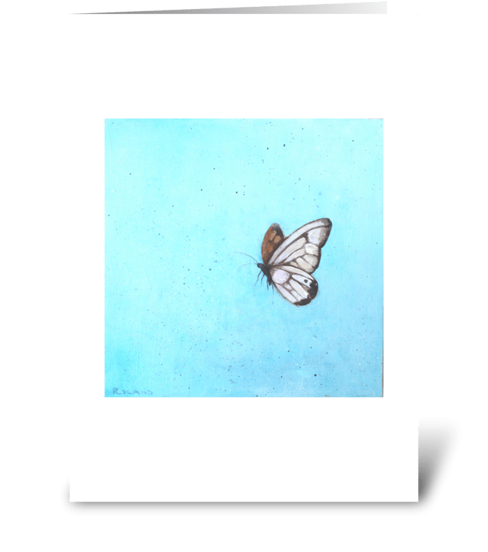orange butterfly greeting card