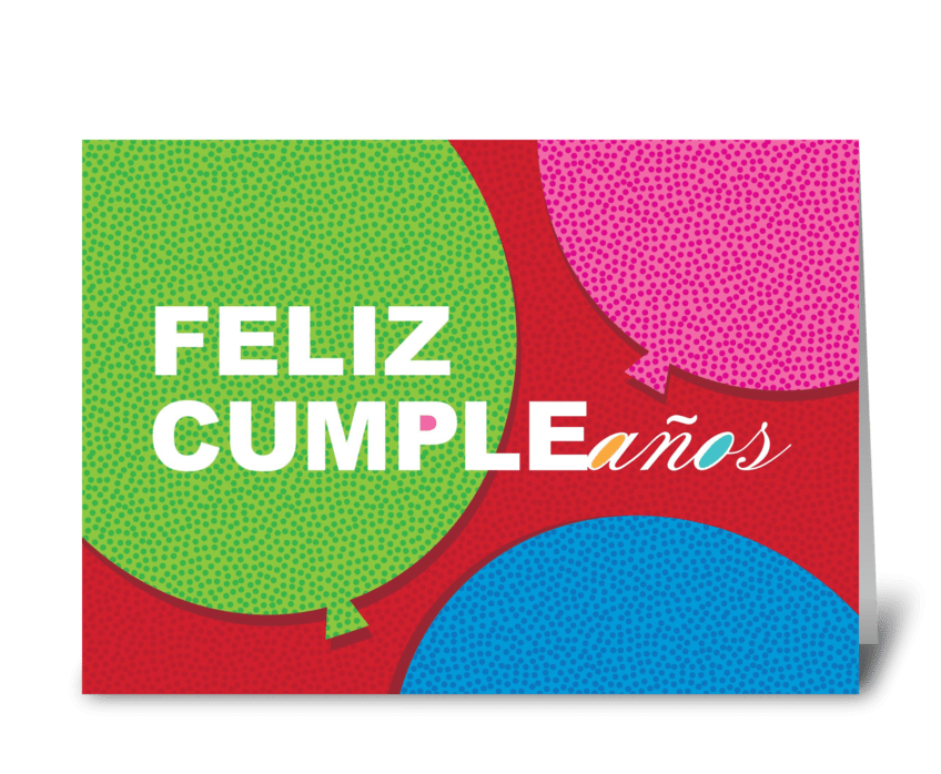 Happy Birthday (Spanish) greeting card
