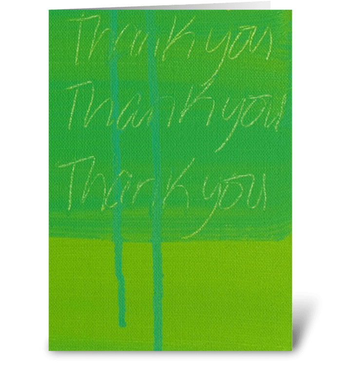 Thank You Painting - Green on Green greeting card