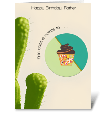Cactus Birthday for Father greeting card