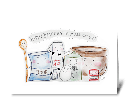Happy Birthday From All Of Us! greeting card