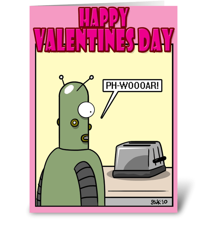 Gorgeous Toaster Valentines Day card greeting card