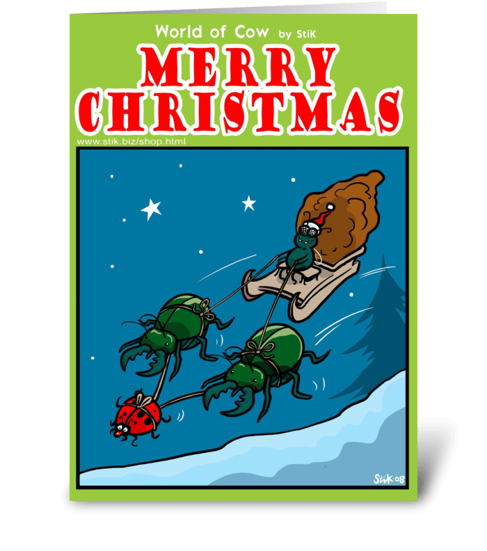 Father Fly Christmas greeting card