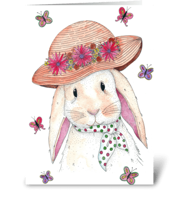 Spring Bunny Rabbit greeting card