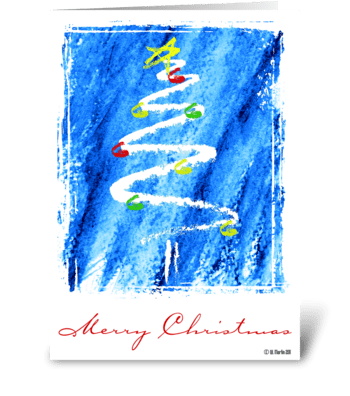 Sketched Christmas Tree Christmas Card greeting card
