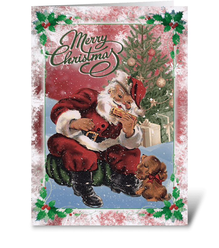 Old Time Santa greeting card