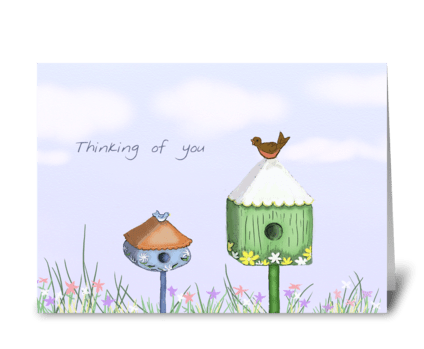 Birdhouse Thinking Of You Card greeting card