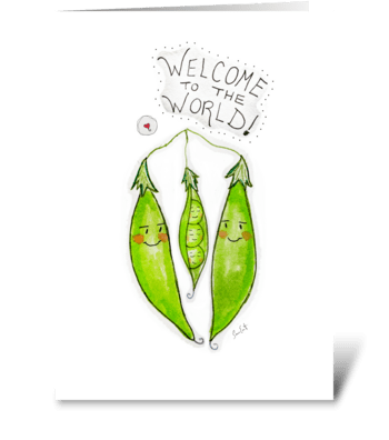 Welcome To The World Triplets greeting card