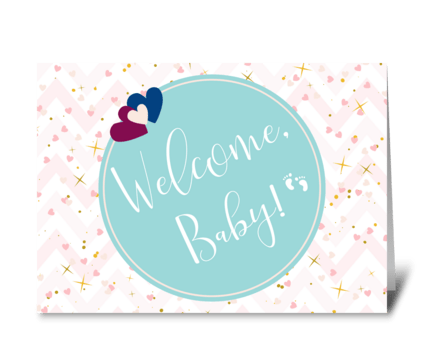 Welcome Baby Girl greeting card