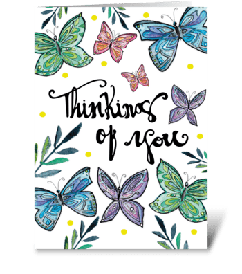 Thinking of You Butterflies greeting card