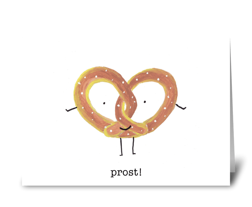 Prost! Pretzel greeting card
