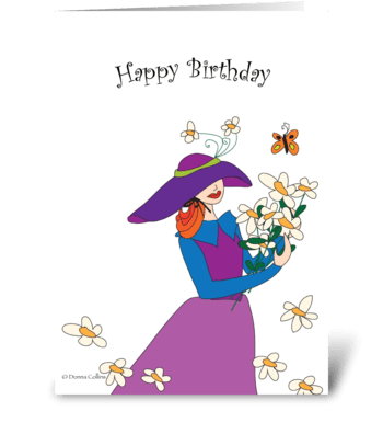 Birthday bouquet of flowers greeting card