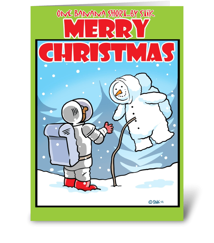 Zero G Snowman greeting card