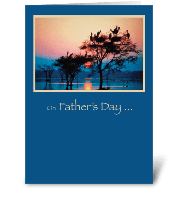 Father's Day, Trees in Water, Sunset greeting card