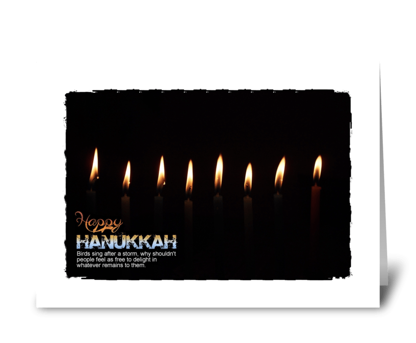 happy hanukkah candles lite greeting card