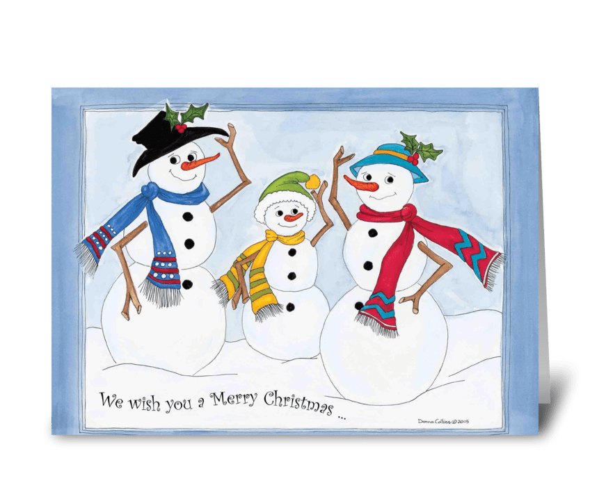 Snow Family greeting card