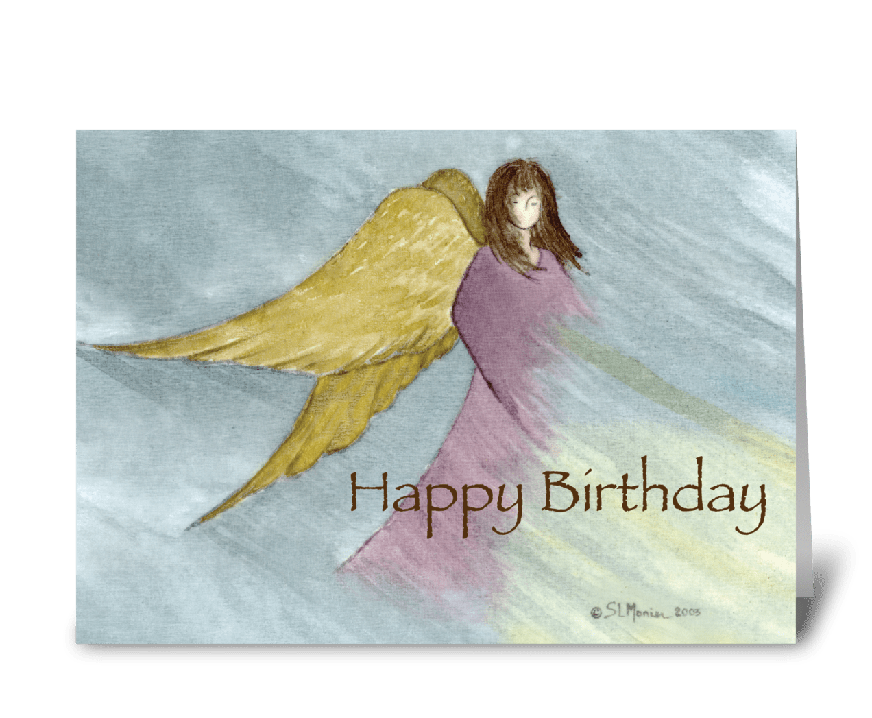 Angel Birthday Blue - Send this greeting card designed by Sandra Rose Designs - Card Gnome