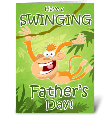 Swinging Father's Day card greeting card