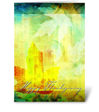 Abstract Leafs Thanksgiving Card greeting card