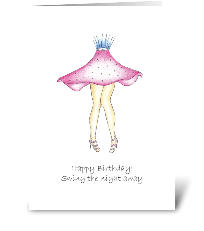 Humorous Birthday Dance Theme - Send this greeting card designed by Robin Ball Designs - Card Gnome