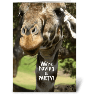 Giraffe party invitation. greeting card
