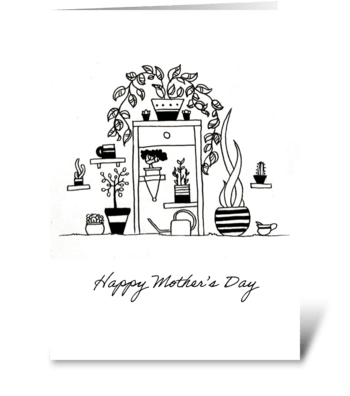 Mother's plants greeting card