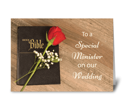 Thank You Catholic Minister for Wedding  greeting card