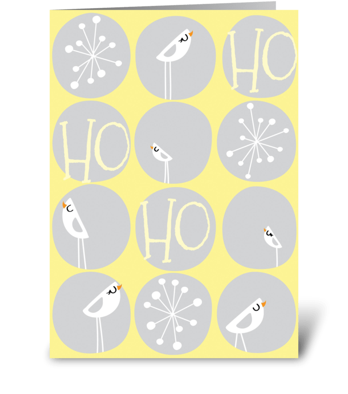 Winter Wonderland in Yellowe and Gray greeting card