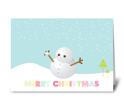 Merry Christmas Snowman greeting card