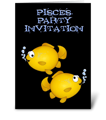 Pisces Birthday Party Invitation greeting card
