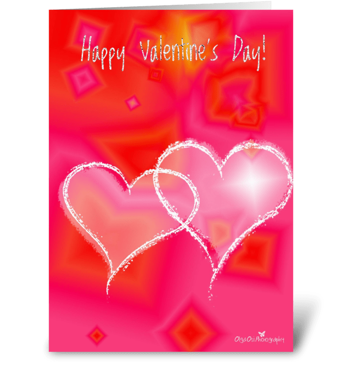 Diamond hearts greeting card