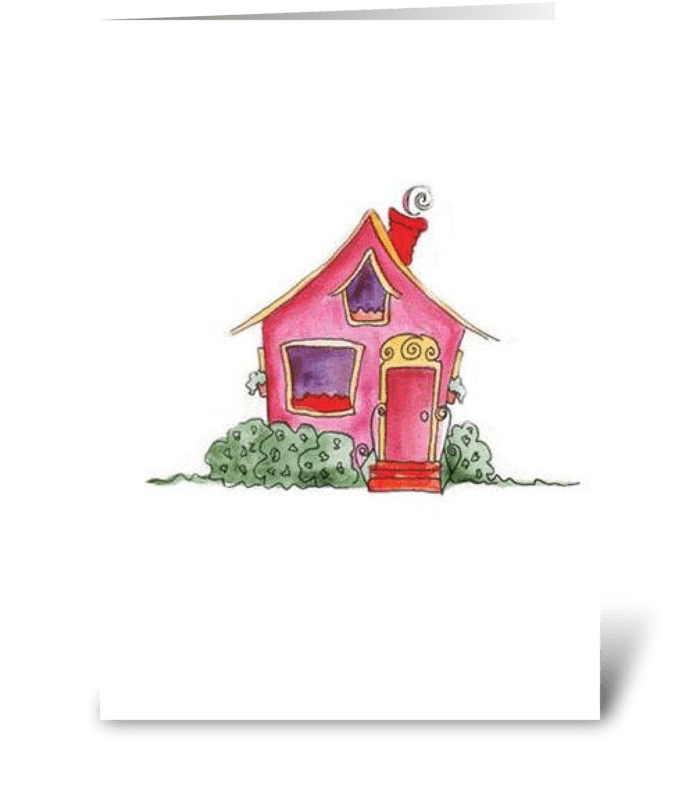 Pink Cottage Series: Welcome! greeting card