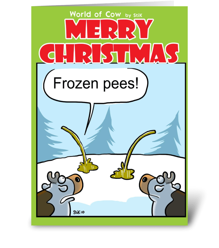 Frozen Pees Christmas card greeting card