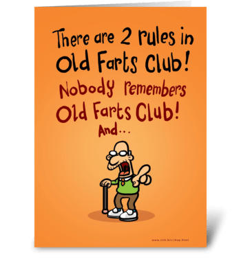 Old Farts Club Father's Day card greeting card
