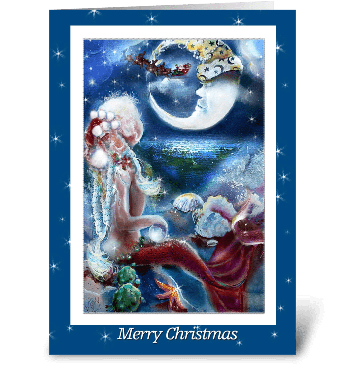 A Mermaid's Christmas Eve greeting card