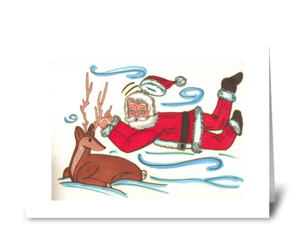 Santa Swept Off His Feet greeting card