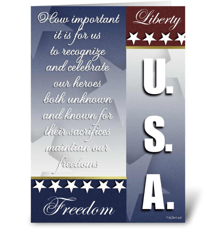 Red White and Blue Patriotic Card greeting card