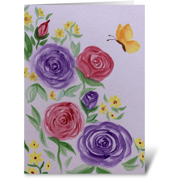 Happy roses greeting card