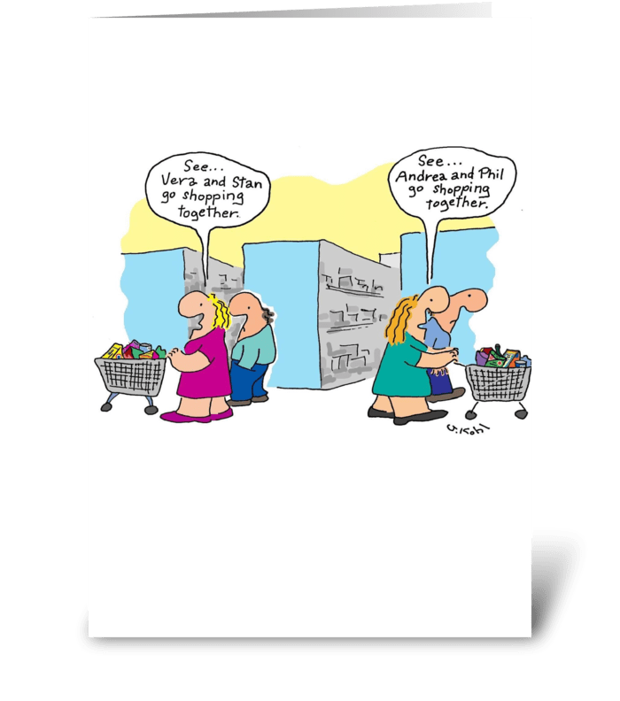 Shopping Together greeting card