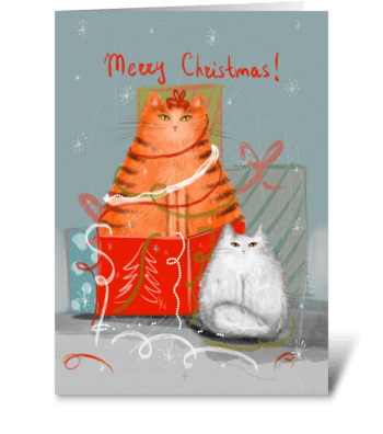 Merry Christmas greeting winter card  greeting card