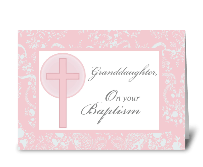 3880 Granddaughter Baptism, Pink Lace  greeting card