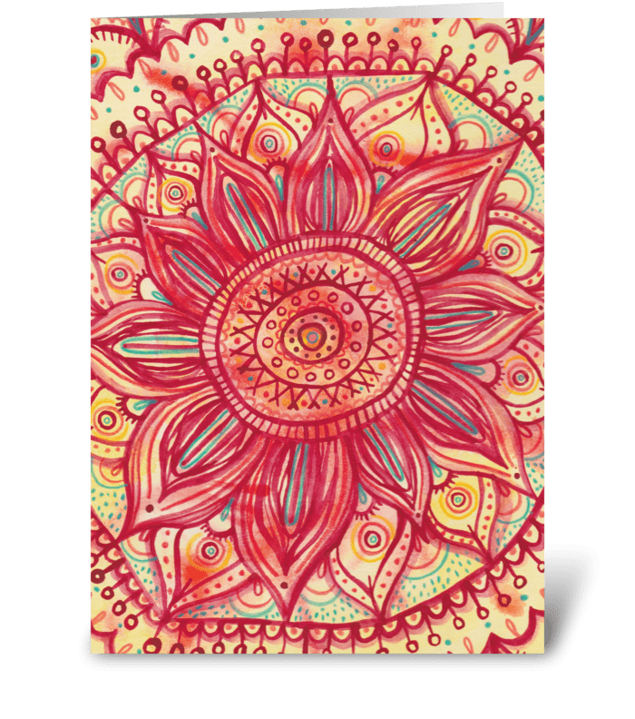 Sunflower Mandala greeting card